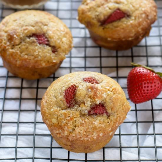 Strawberry Vanilla Yogurt Muffins