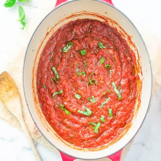 Easy Tomato Basil Marinara Sauce