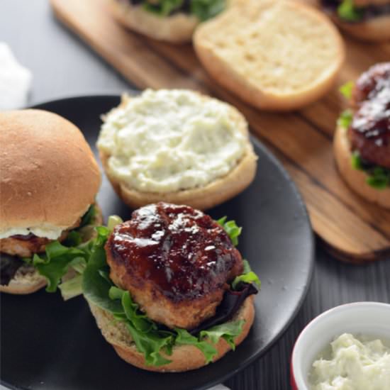 Barbecue Sliders with Bleu Cheese