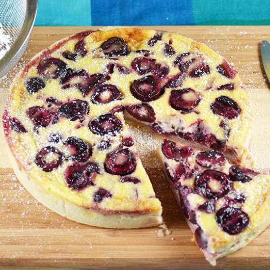 Sour Cream Custard Cherry Tart