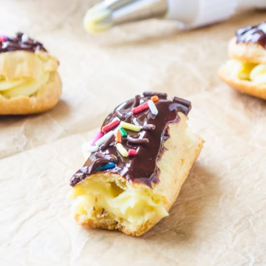 Birthday Chocolate Eclairs