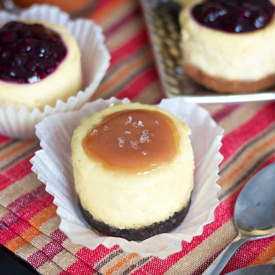 Salted Caramel Mini Cheesecakes
