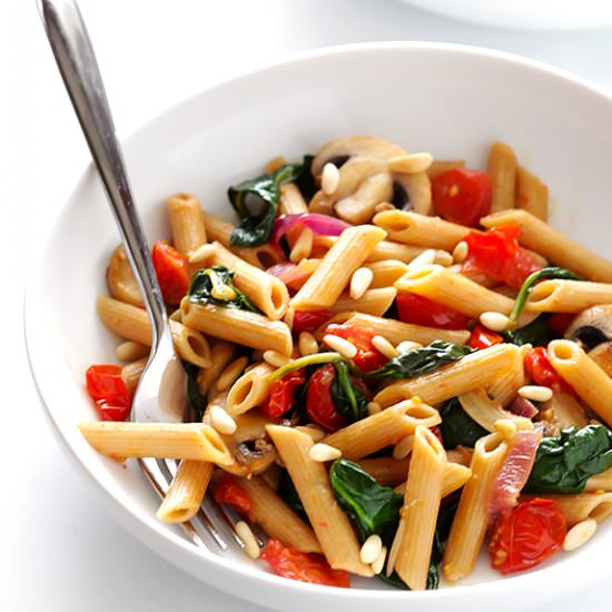 Tomato Spinach Mushroom Pasta
