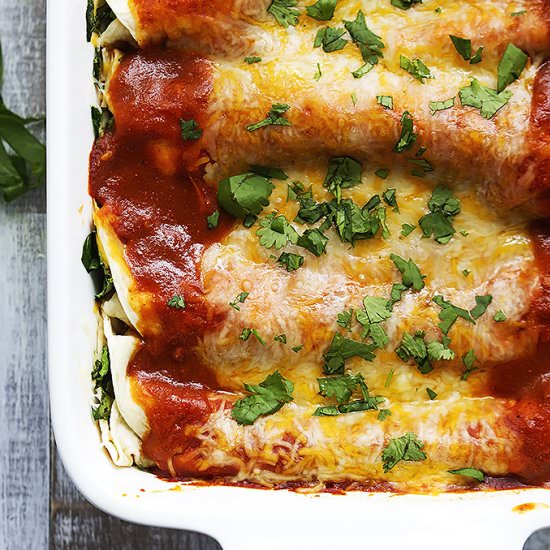 Cheesy Spinach Enchiladas