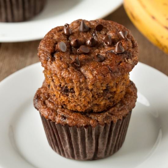Paleo Banana Chocolate Chip Muffins