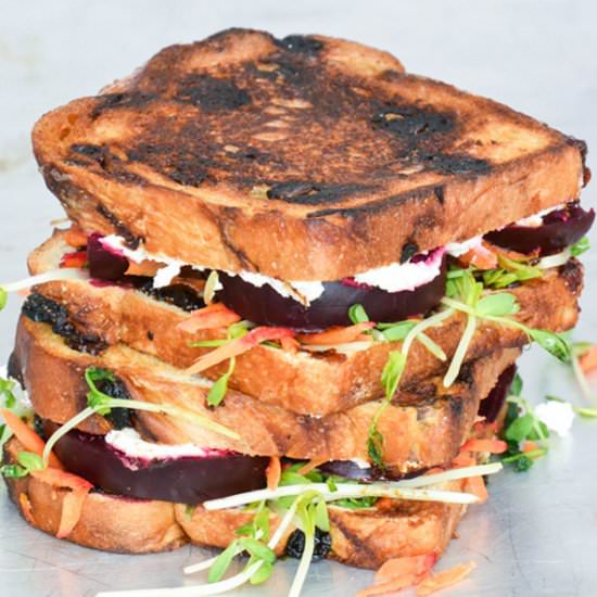 Beet + Whipped Feta Grilled Cheese