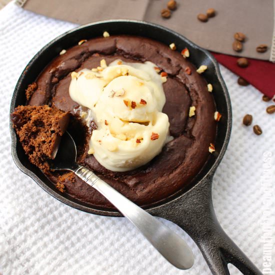 Hazelnut Mocha Protein Skillet Cake
