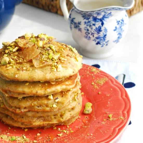 Honey Pistachio Pancakes