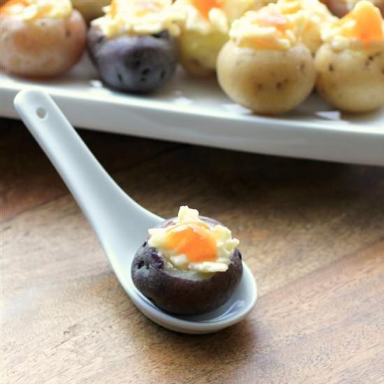 Cheese and Chutney Stuffed Potatoes