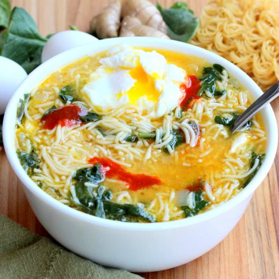 Spinach-Ramen Noodle Soup
