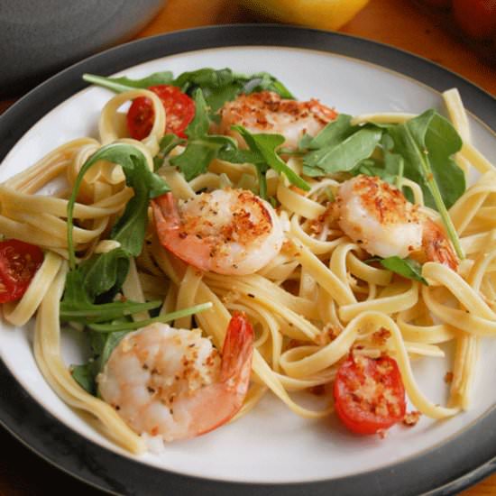 Shrimp and Arugula Pasta