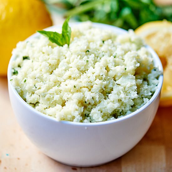 Lemon Garlic Cauliflower Rice