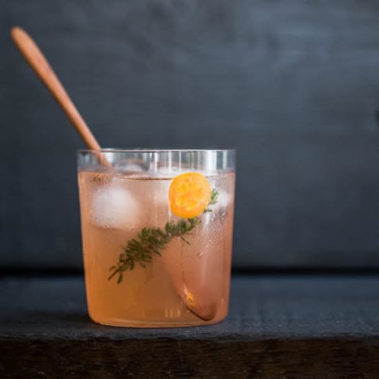 Fizzy Rhubarb Shrub