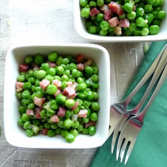 Sauté of Peas and Serrano Ham