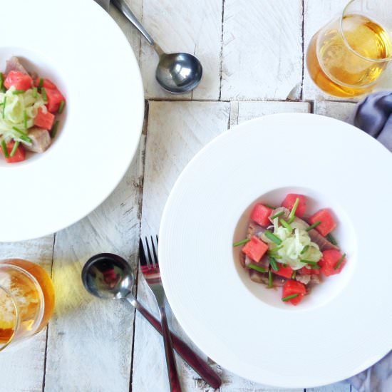 Miso-Tuna & Watermelon Salad