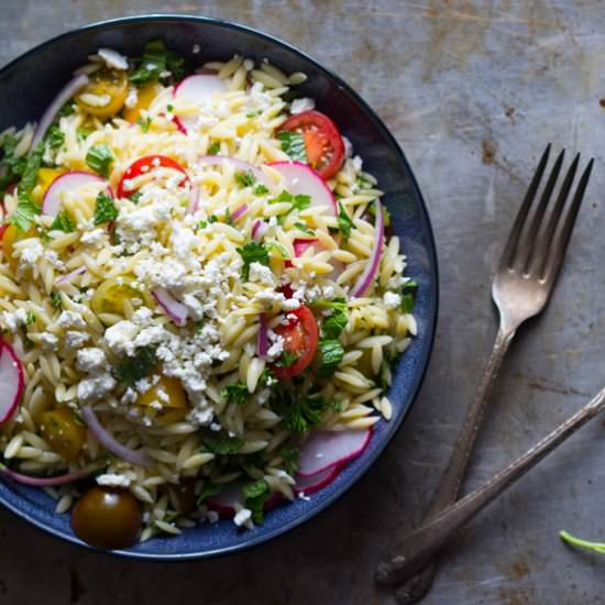 Herbed Orzo Pasta Salad with Tomatoes