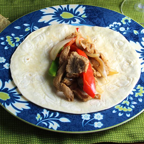 Sizzling Seitan Fajitas