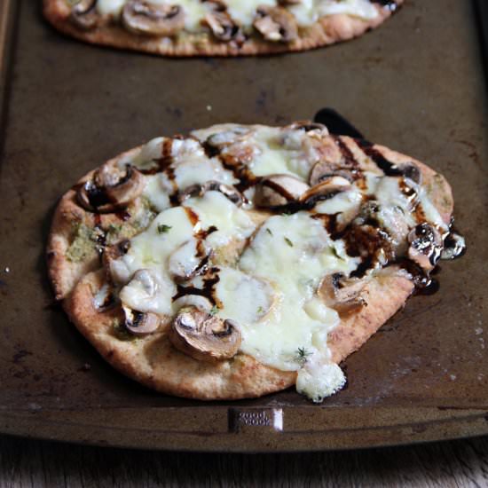 Mushroom & Swiss Naan Pizza