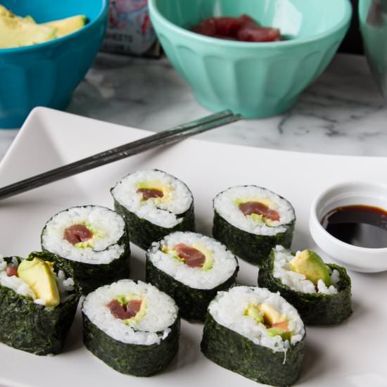 Tuna and Avocado Sushi