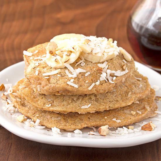 Coconut & Almond Banana Pancakes