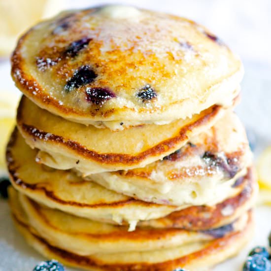 Lemon Ricotta Blueberry Pancakes