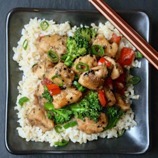 Sesame Chicken with Broccoli