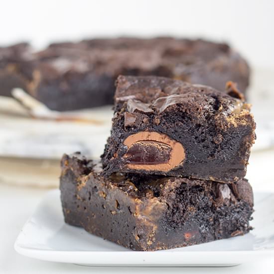 Coffee Caramel Cadbury Egg Brownies