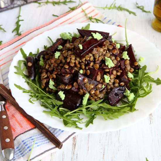 Beetroot and Lentil Salad w/ Caviar