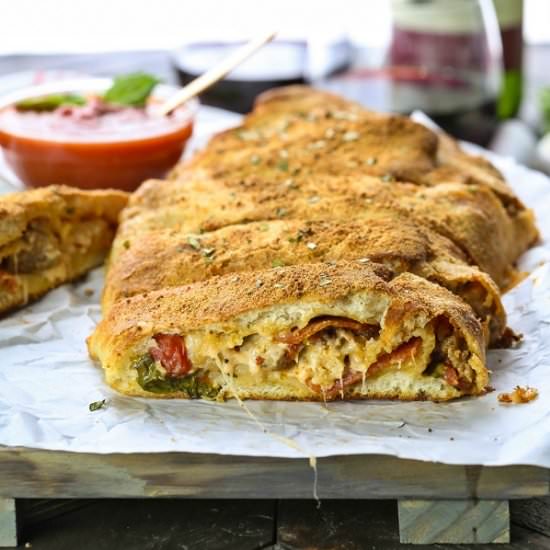 Sausage and Pepperoni Stromboli