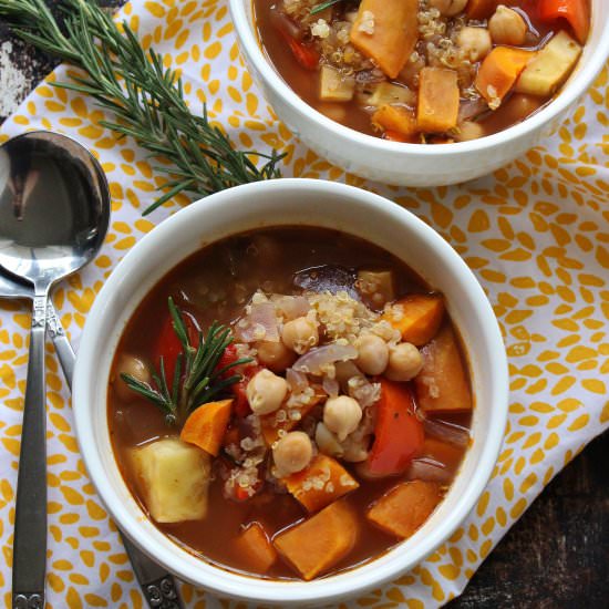 Roasted Fall Vegetable Quinoa Soup
