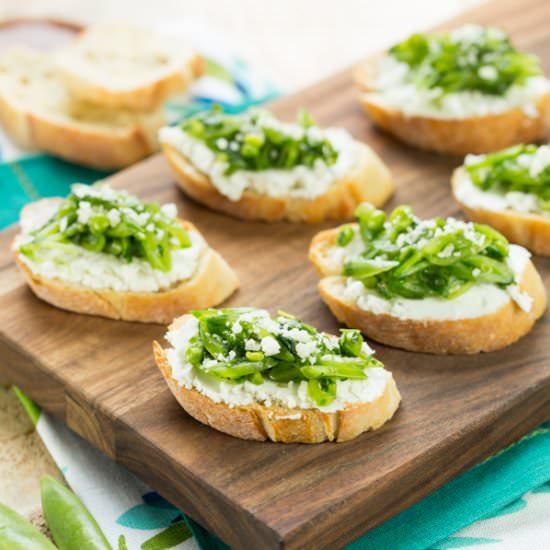 Sugar Snap Pea Crostini