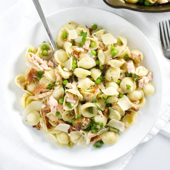 Salmon, Pea & Bacon Pasta