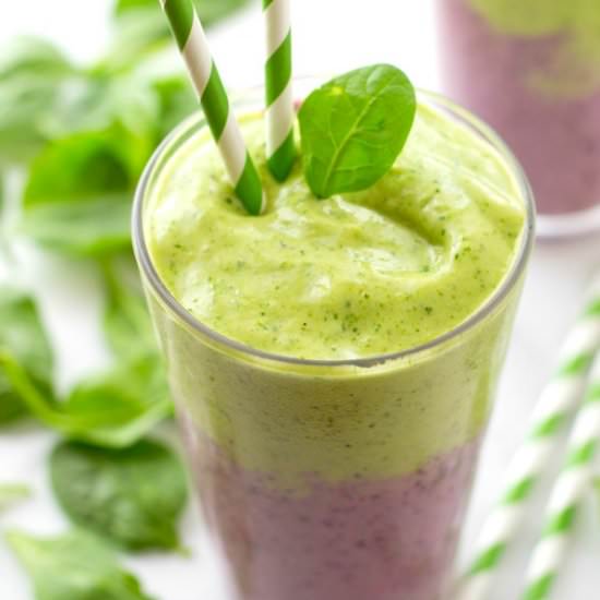 Layered Berry Green Smoothie