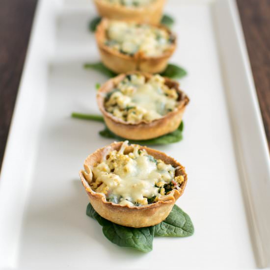 Tofu Spinach Stuffed Crispy Cups