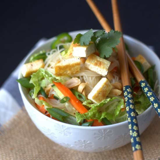 Crispy Tofu Noodle Salad