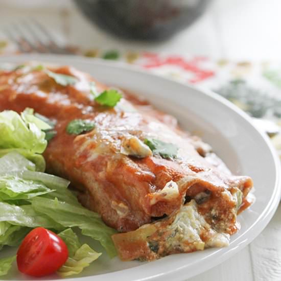 Artichoke and Spinach Enchiladas