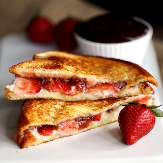 Strawberry Rhubarb Grilled Cheese