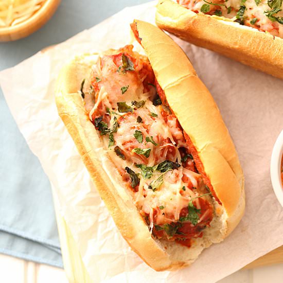 Chicken Parmesan Meatball Subs