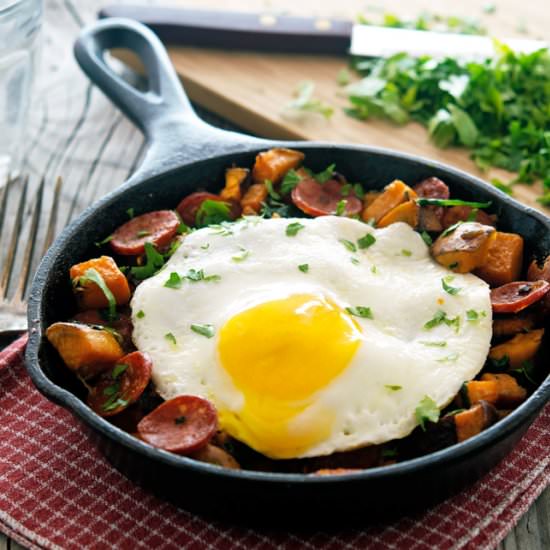 Sweet Potato and Chorizo Hash