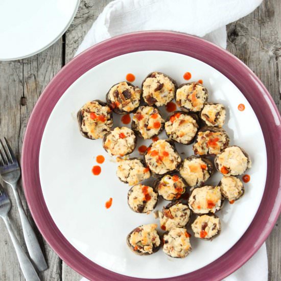 Sriracha & Bacon Stuffed Mushrooms