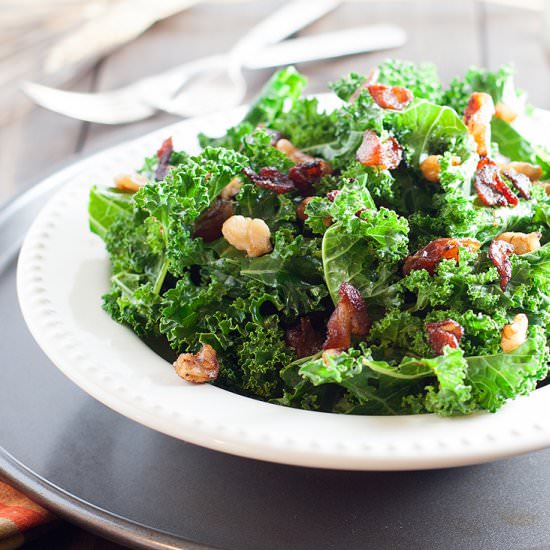 Warm Kale Salad with Bacon