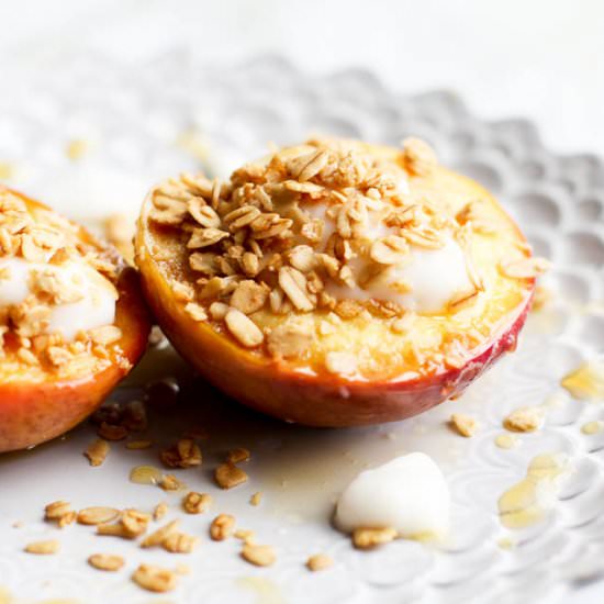 Honey Roasted Peaches with Yogurt