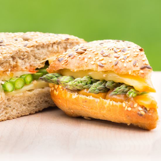 Asparagus, Smoked Cheese Sandwich