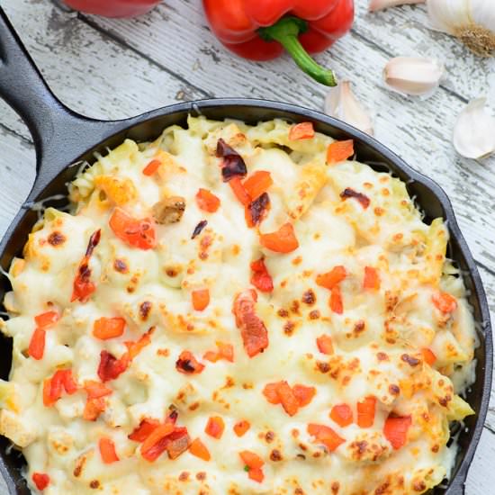 Roasted Red Pepper Alfredo Pasta