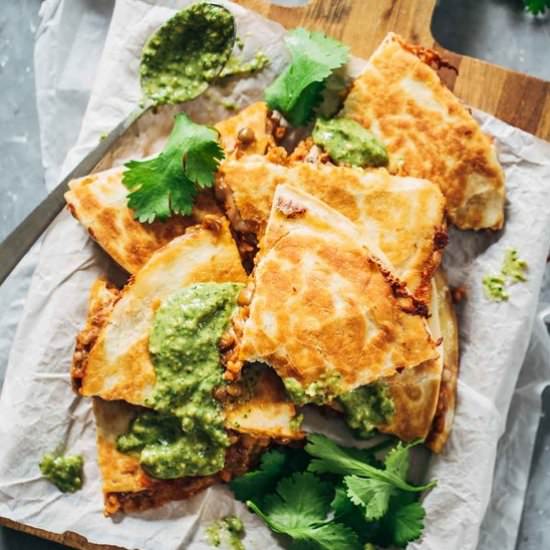 Quick and Easy Lentil Quesadillas