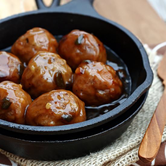 Cherry Cola Jalapeno Meatballs