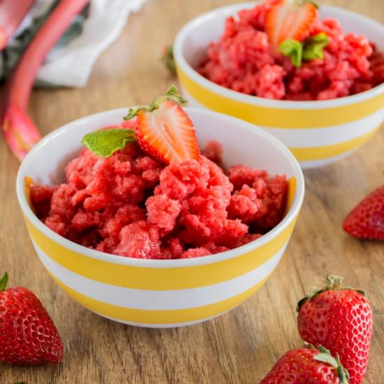 Strawberry Rhubarb Granita