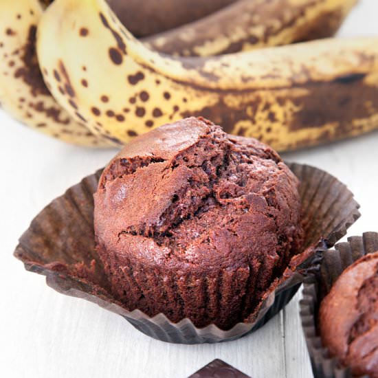 Banana and Dark Chocolate Muffins