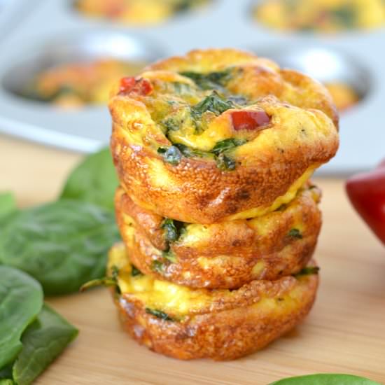 Spinach & Red Pepper Mini Frittatas
