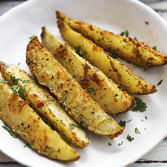 Baked Garlic Parmesan Potato Wedges